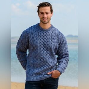 Carraig Donn Men’s Aran Wool Sweater
